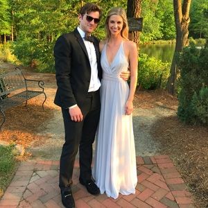 Amsale Halter Dress Size 0 Dove Grey